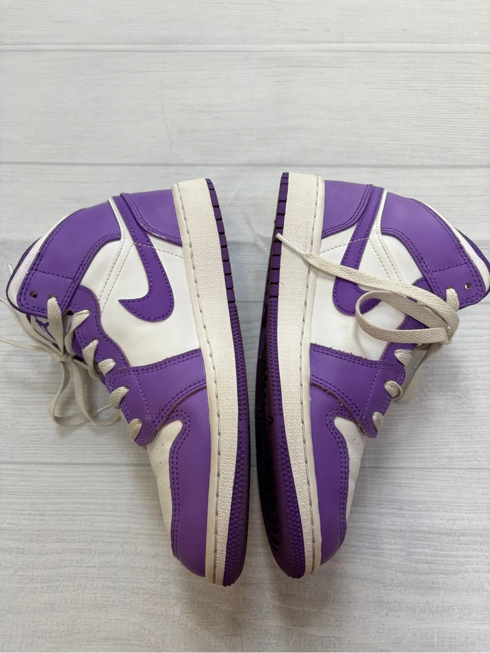Nike Kids Purple and White High-Top Sneakers